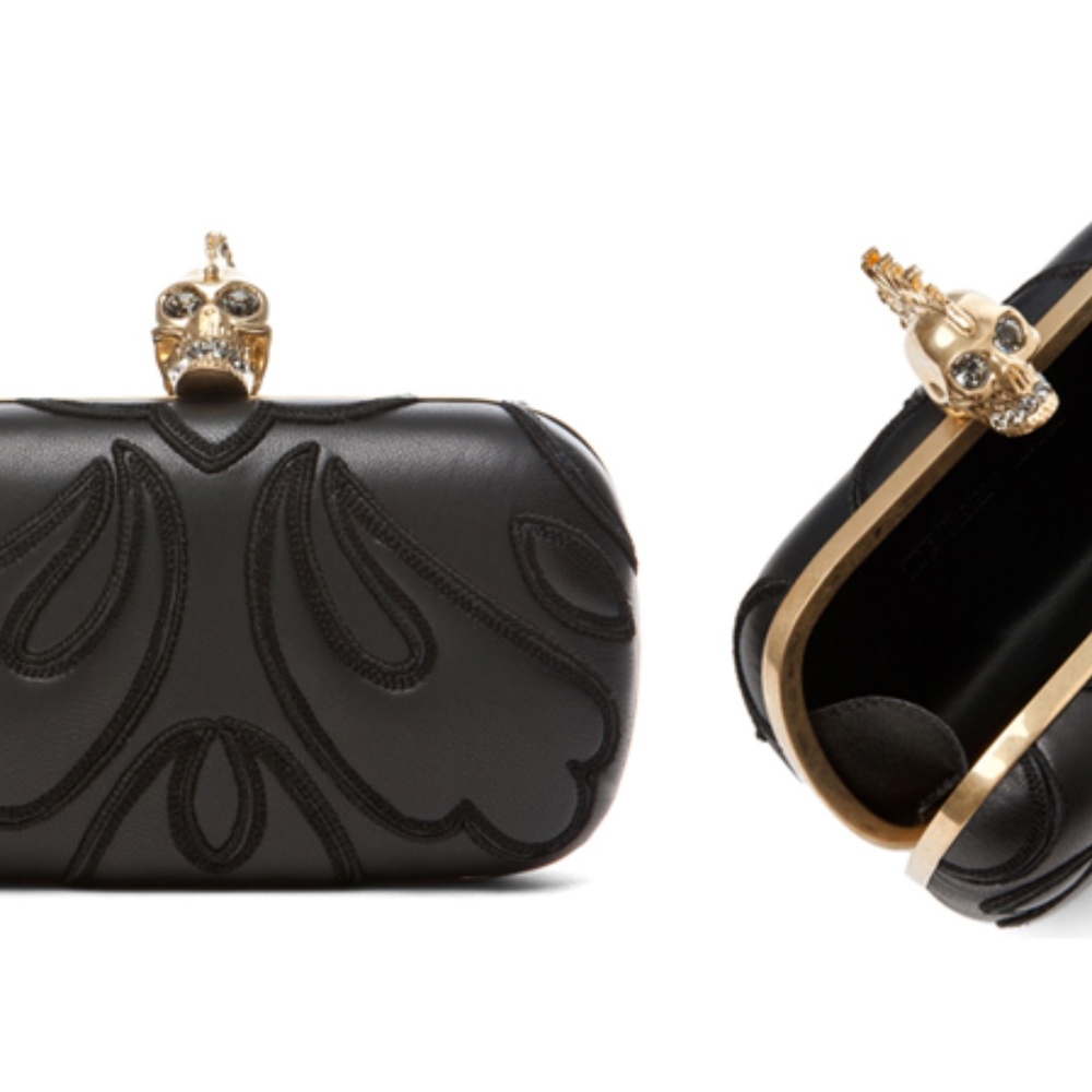 SOLD EMT 420 Alexander Mcqueen Britannia Skull Box Clutch Black - Picture 10 of 10
